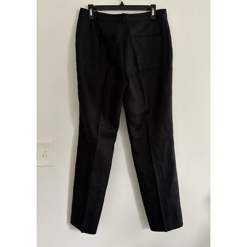 Lauren Ralph Lauren 100% Linen‎ Pants BLACK Lined 10P Minimalist Preppy